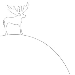 Deer forest animal drawing. Vector illustration