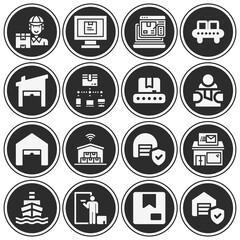 16 pack of vessels  filled web icons set