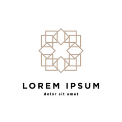 Fototapeta premium Business logo, gold knot symbol - vector illustration