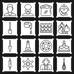 16 pack of oregon  lineal web icons set