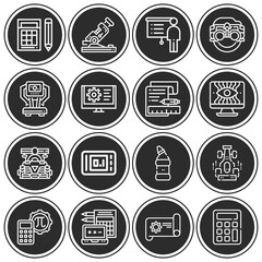 16 pack of calculation  lineal web icons set