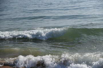 Waves at Faro beach Portugal