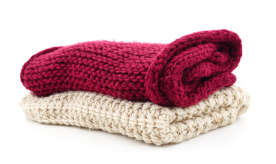 Fototapeta na wymiar Knitted scarves warm.
