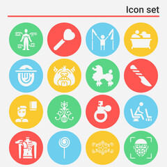 16 pack of baby  filled web icons set