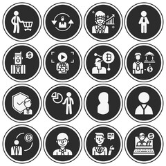 16 pack of bourgeois  filled web icons set