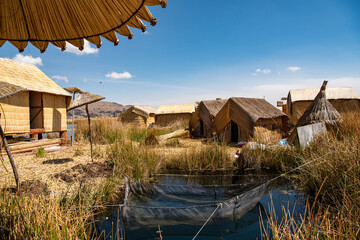 ペルー、チチカカ湖のウロス島