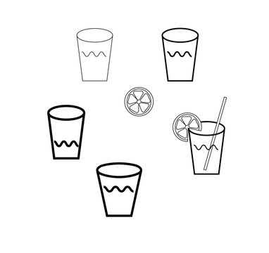 water or cocktail glasses vector illustration 