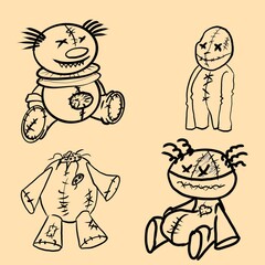 sketches on heluyn different dolls