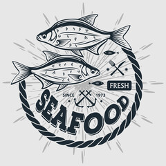 Seafood design concept with Bream fish. Vector illustration