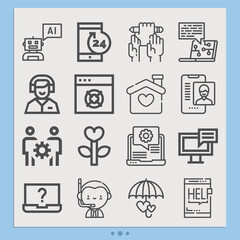 Simple set of supports related lineal icons.