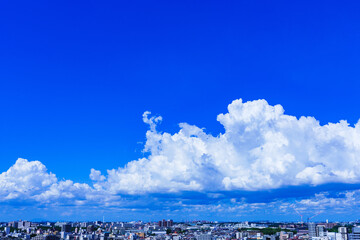 cumulonimbus cloud and blue sky in Japan