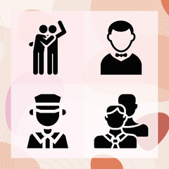 Simple set of kind related filled icons