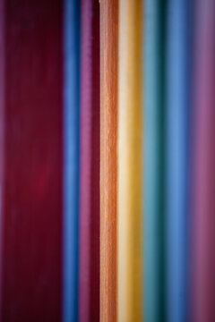 Raiinbow color wooden fence rails