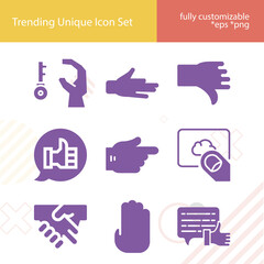 Simple set of work force related filled icons.