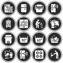 16 pack of refrigerator  filled web icons set