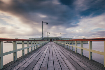 Naklejka premium Long exposure images of Malmo's sea shore, Sweden.