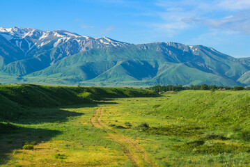 Trail to the mountains. South Kazakhstan