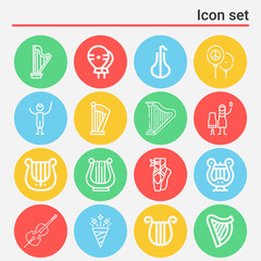 16 pack of neo  lineal web icons set