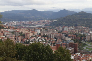 Fototapeta na wymiar Panoramic view of Bilbao from a hill
