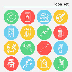 16 pack of fore  lineal web icons set