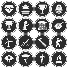 16 pack of holy  filled web icons set