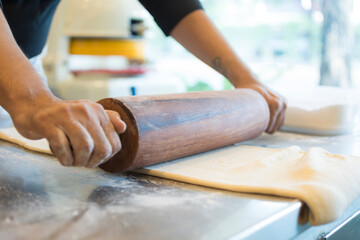 process of Croissant dough, Baking, Baker - Occupation, Homemade, Making