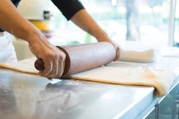 process of Croissant dough, Baking, Baker - Occupation, Homemade, Making