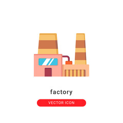 factory icon vector illustration. factory icon flat design.