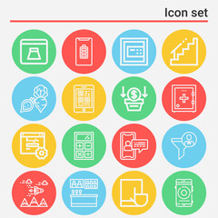 16 pack of write  lineal web icons set