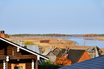 Pomors village Virma in Karelia, Russia