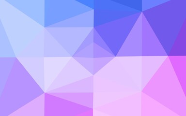 Light Pink, Blue vector blurry triangle pattern.