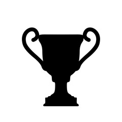 Champion cup, black and white vector element, trophy logo