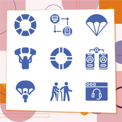 Simple set of 9 icons related to avail