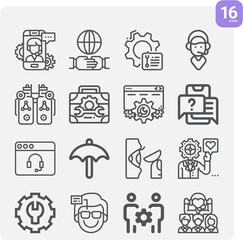 Simple set of iraqi related lineal icons.
