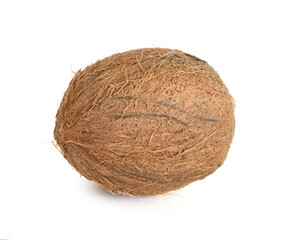 Coconut isolated on white background, full depth of field. Healthy food
