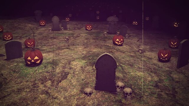 Spooky Halloween Night Vintage Film (Loop)