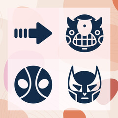 Simple set of furious related filled icons