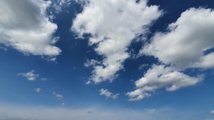 Image of the blue sky in autumn with clouds.