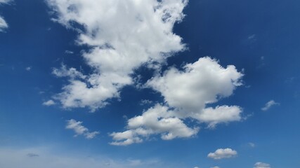 Image of the blue sky in autumn with clouds.
