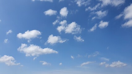 Fototapeta premium Image of the blue sky in autumn with clouds.