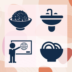 Simple set of basin related filled icons