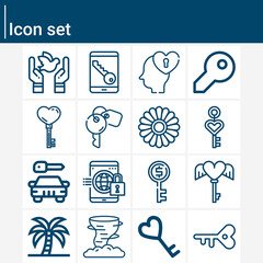 Simple set of florida related lineal icons.