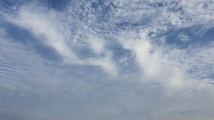Image of the blue sky in autumn with clouds.