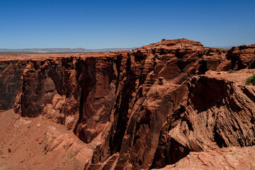 Summer holiday concept. Canyon american national park. Horseshoe bend Glen Canyon.