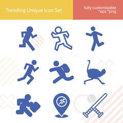 Simple set of rushed related filled icons.