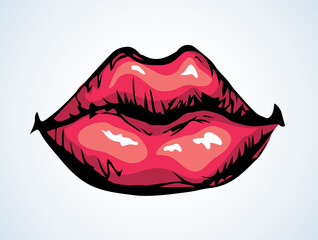 Lips. Vector drawing icon sign