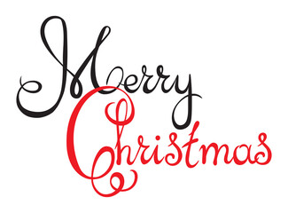 Lettering Merry Christmas. Vector drawing