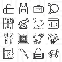 16 pack of pistol  lineal web icons set