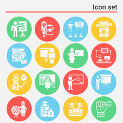 16 pack of precepts  filled web icons set