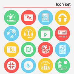 16 pack of survived  filled web icons set